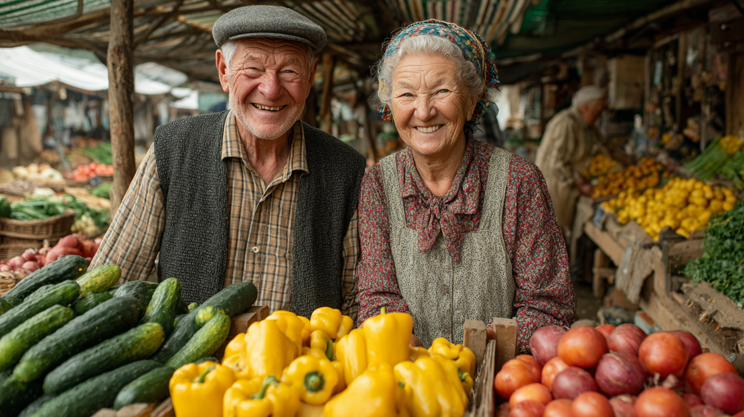 Adultos mayores usando tecnología para planificar su alimentación